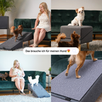 2 in 1 Hundehocker Luna - Gelenkschonende Hunderampe in Grau