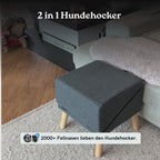 2 in 1 Hundehocker Luna - Gelenkschonende Hunderampe in Grau