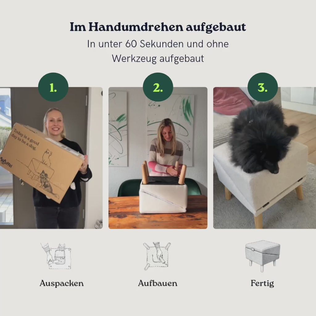 2 in 1 Hundehocker Luna - Beige