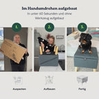 2 in 1 Hundehocker Luna - Gelenkschonende Hunderampe in Grau